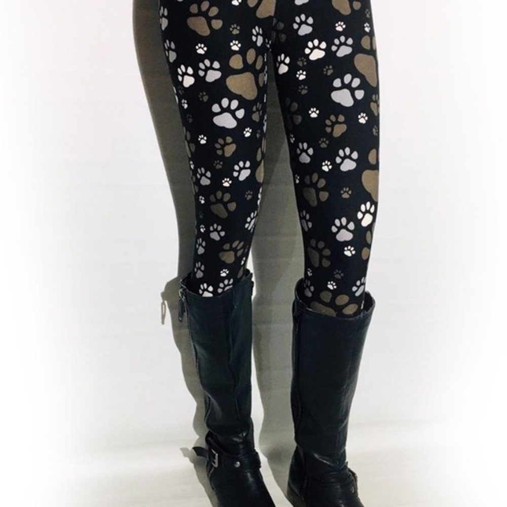 DOG PAW PRINT BLACK LEGGINGS - Picture 5 of 8